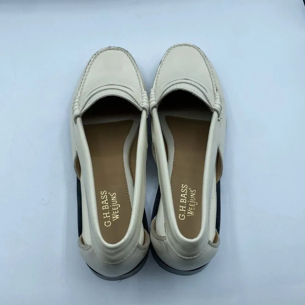 GH Bass & Co Weejuns Summer Whitney Shoes Womens 8 M Loafer Beige Boho NWOB